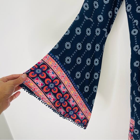 Altar’d State blue pink white floral boho midi dress small - Picture 4 of 8